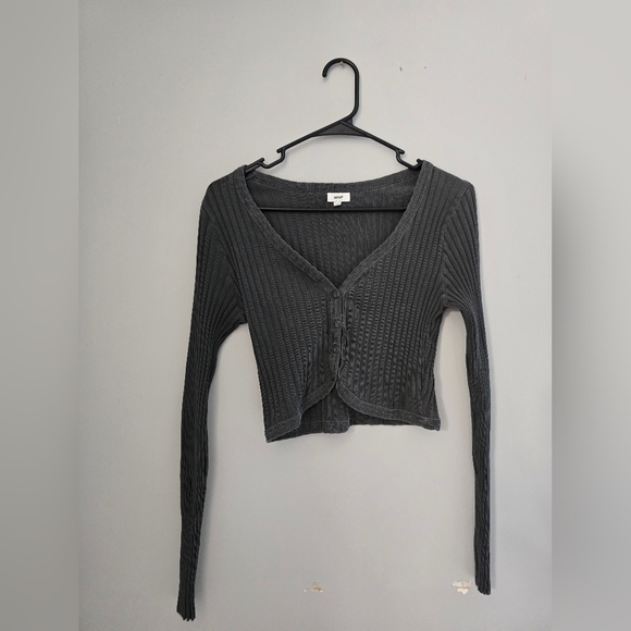 Aerie Cropped Ribbed Cardigan - Picture 3 of 7